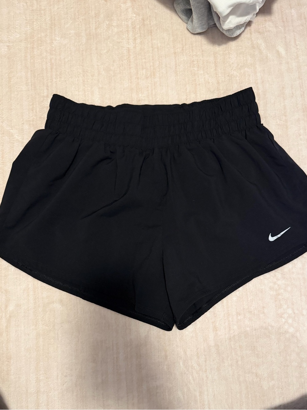 Nike Women's Black Running Shorts with White Swoosh